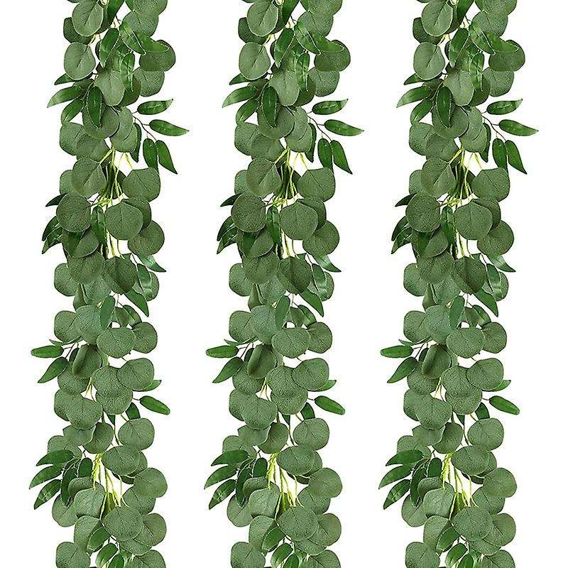 3 Packs 6.5 Feet Artificial Garland with Willow Vines Twigs Leaves