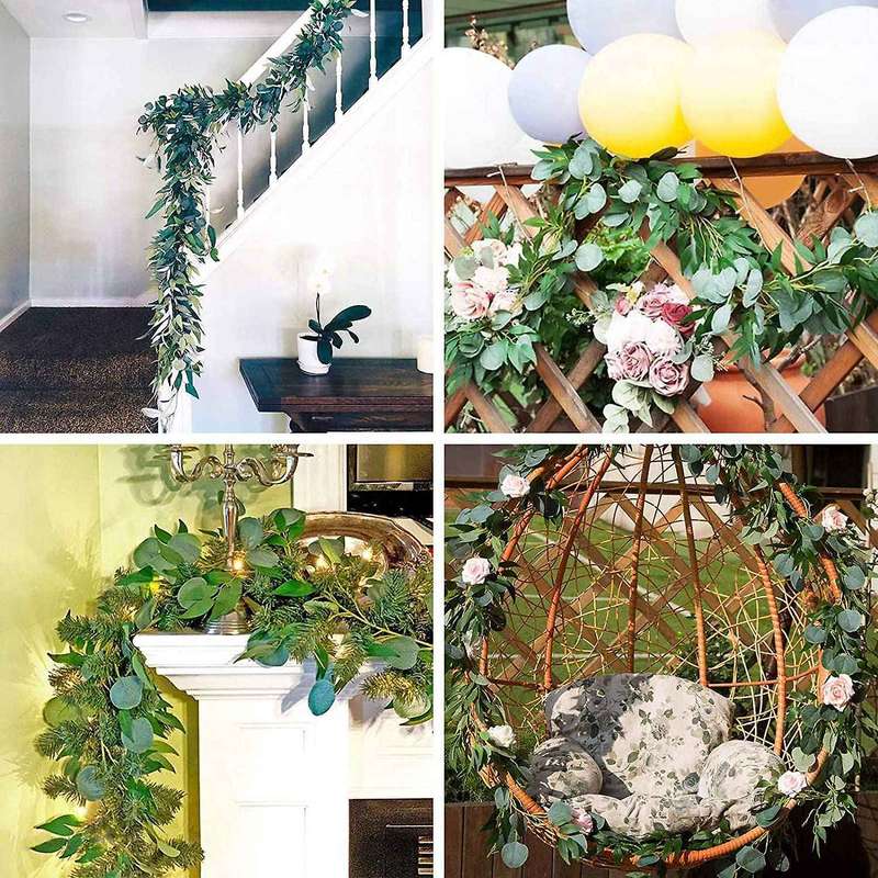 3 Packs 6.5 Feet Artificial Garland with Willow Vines Twigs Leaves