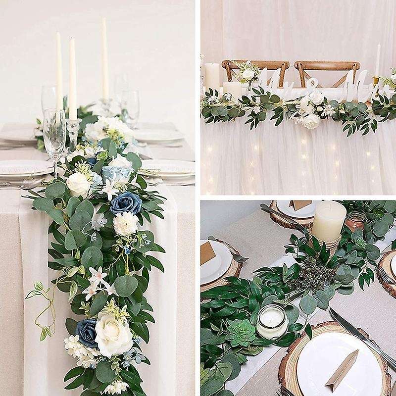 3 Packs 6.5 Feet Artificial Garland with Willow Vines Twigs Leaves