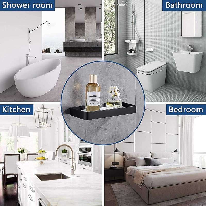 Glass Shelf Bathroom Shelf Shower Shelf Glass Shelves Black 25 Cm