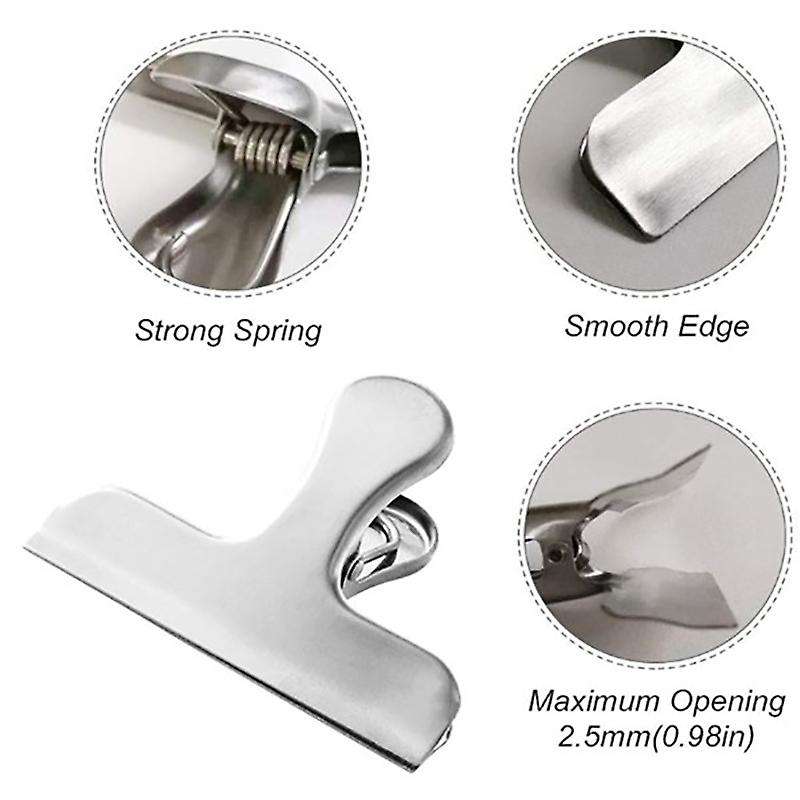18 Pack Chip Bag Clips for Food ,wide Stainless Steel Fresh-keeping