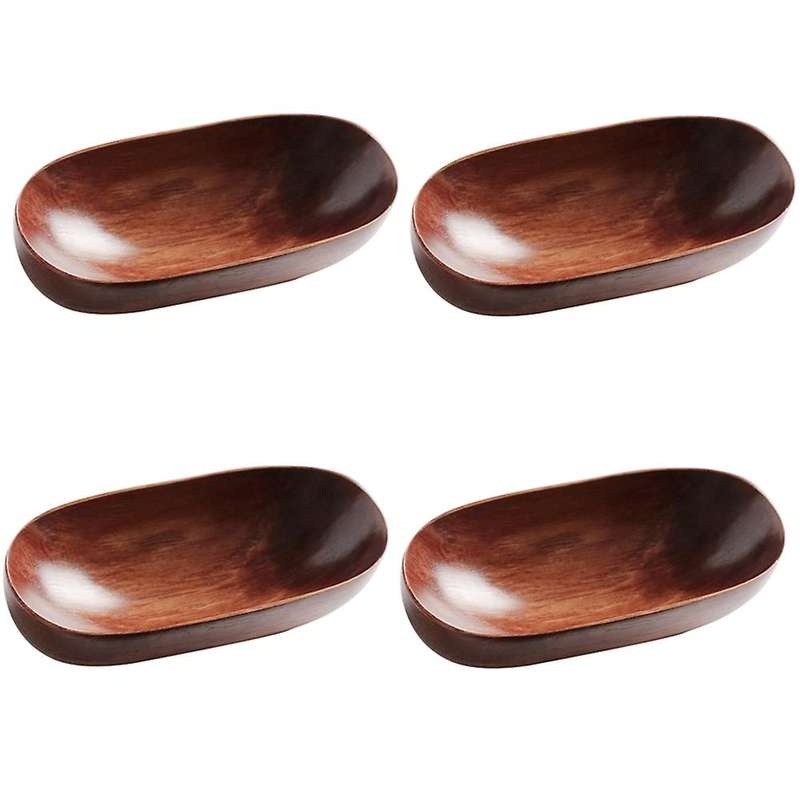 Japanese Style Dried Fruit Dish Wood Tableware Serving Tray (2pcs)