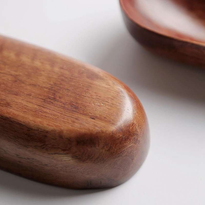 Japanese Style Dried Fruit Dish Wood Tableware Serving Tray (2pcs)