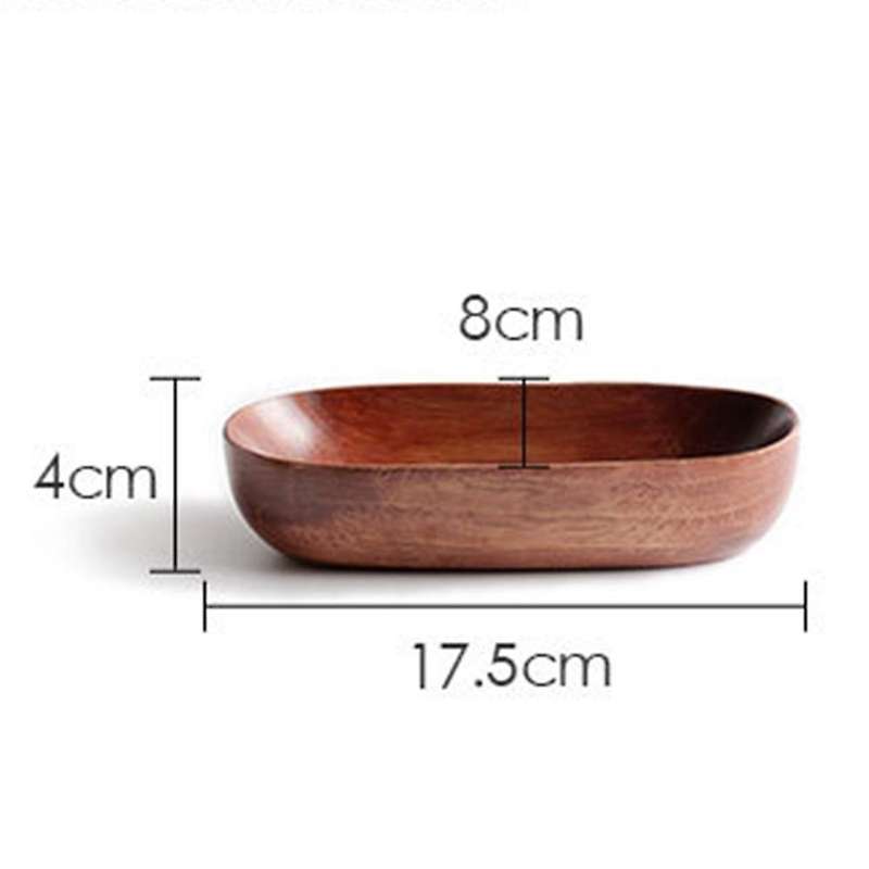 Japanese Style Dried Fruit Dish Wood Tableware Serving Tray (2pcs)