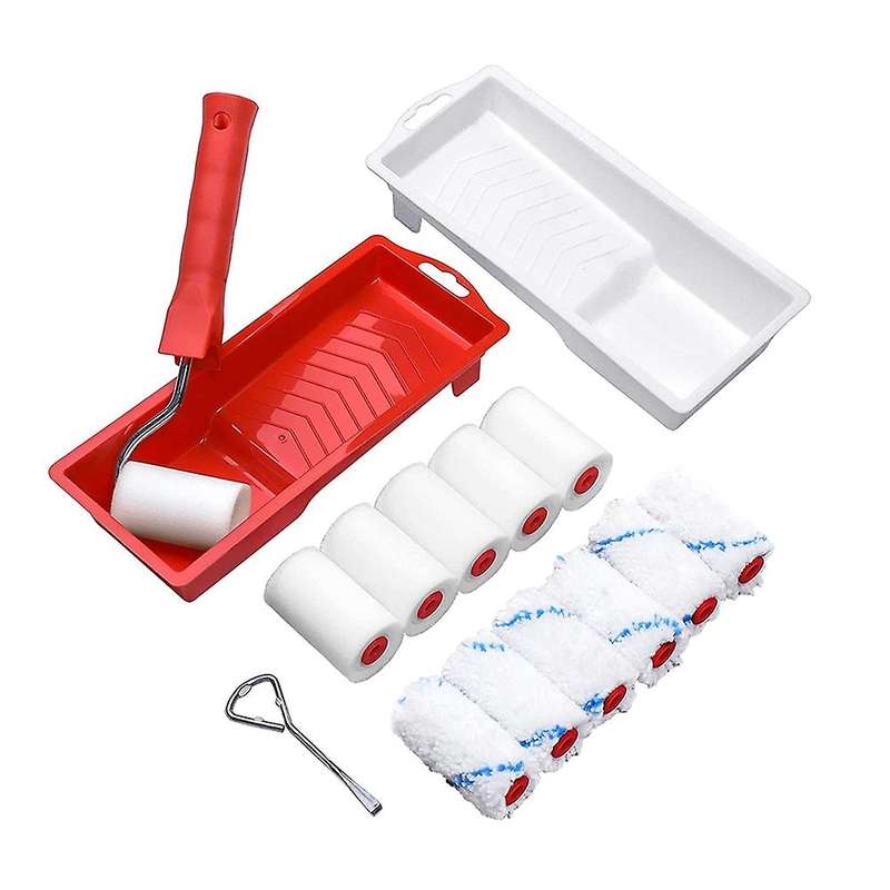 16pcs 2 Inch Small Paint Roller with 2 Paint Trays, Roller Brush