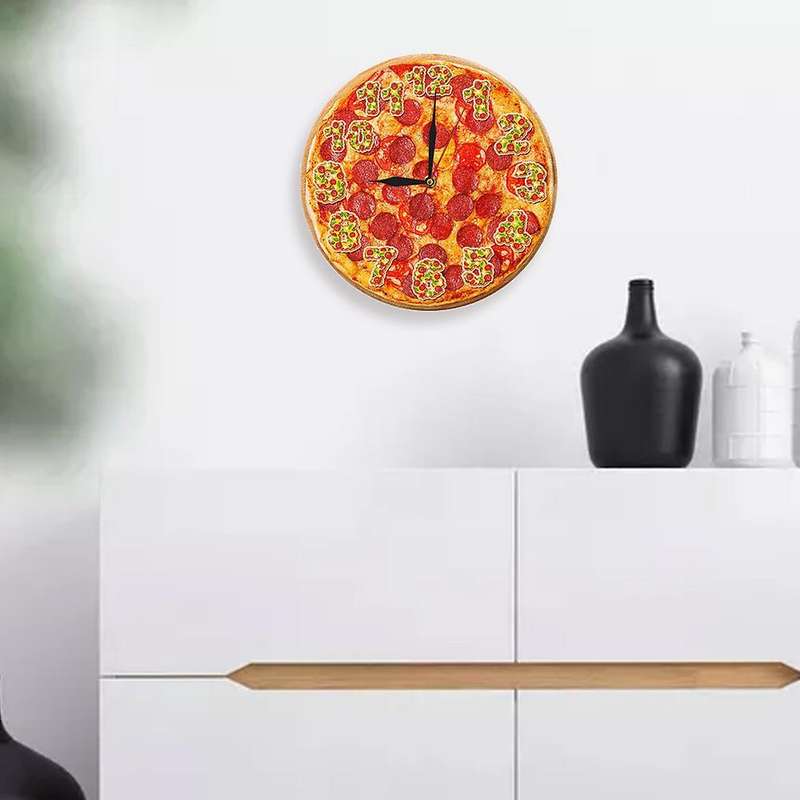 Simulation Pizza Wall Clock Color Picture Series Digital Clock B