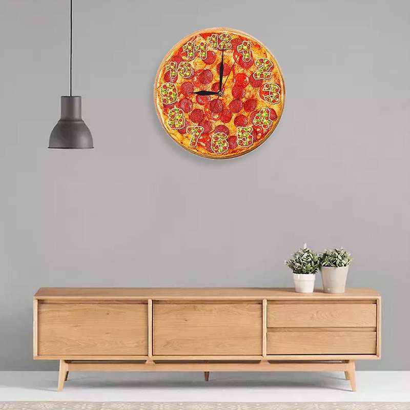 Simulation Pizza Wall Clock Color Picture Series Digital Clock B