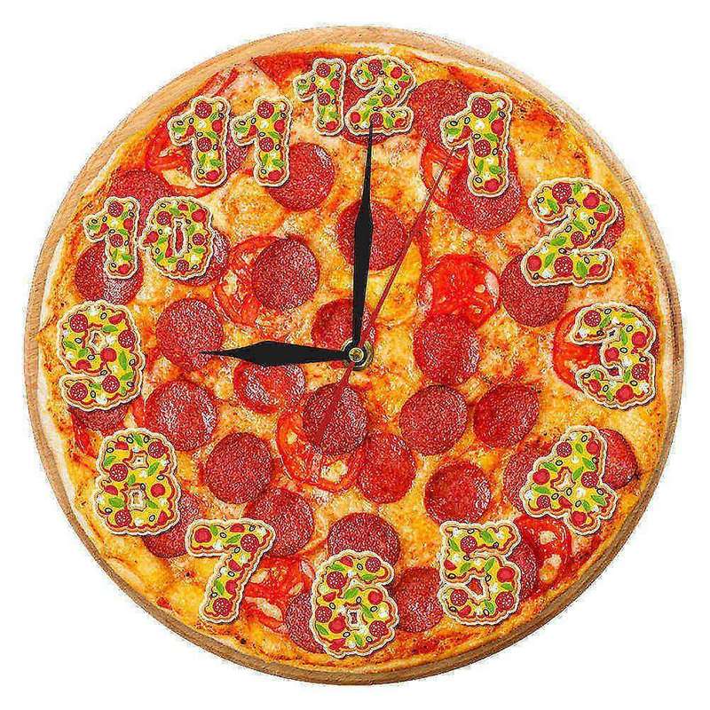 Simulation Pizza Wall Clock Color Picture Series Digital Clock B