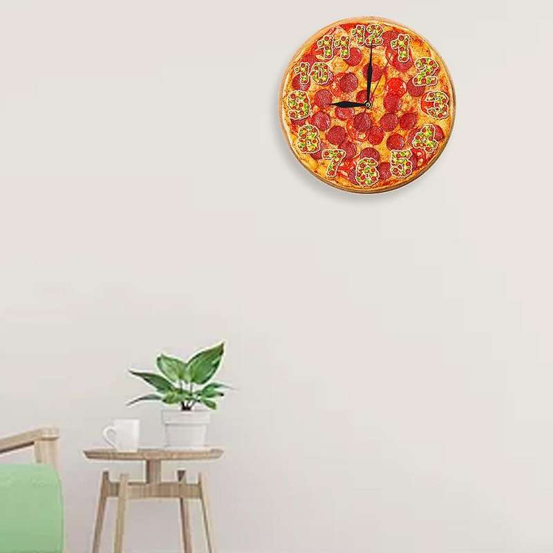 Simulation Pizza Wall Clock Color Picture Series Digital Clock B