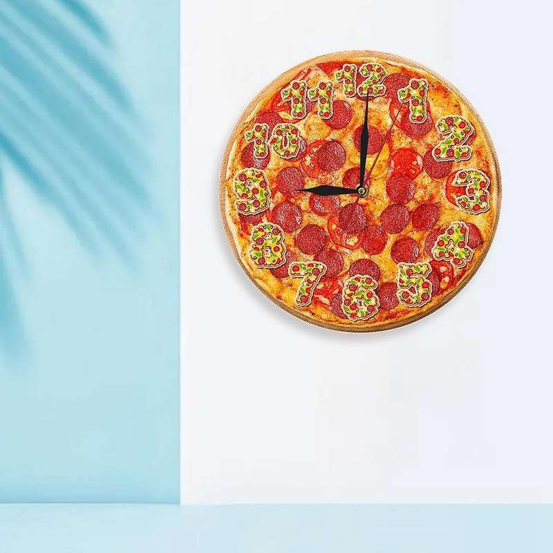 Simulation Pizza Wall Clock Color Picture Series Digital Clock B
