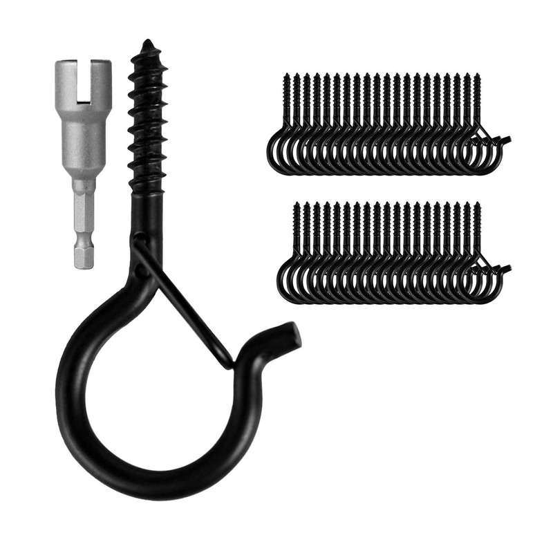40 Pcs Q-hanger, Screw Hooks for Outdoor String Lights,buckle Design