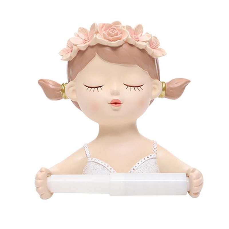 Long Hair Fairy Long Hair Lovely Girl Toilet Tissue Holder A