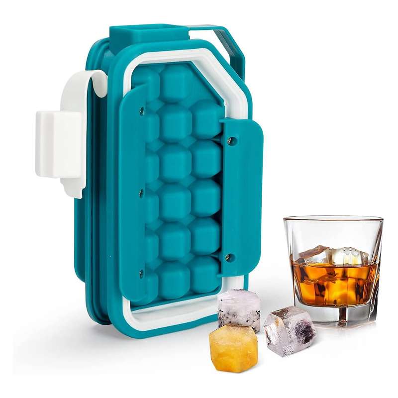 Ice Trays for Freezer,2 In 1 Portable Ice Square Tray with Lid