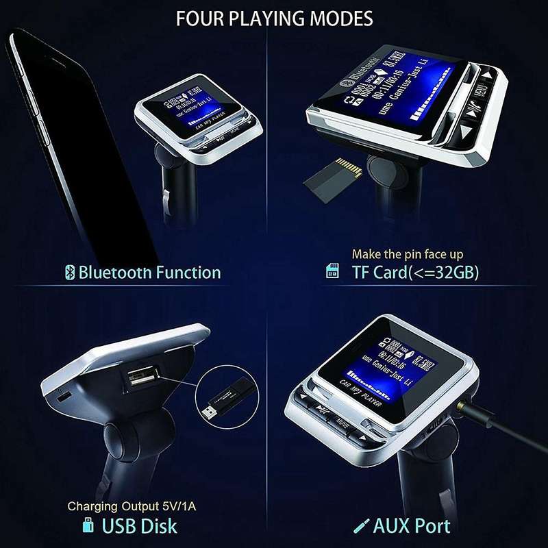 Fm12b 1.44 Inch Lcd Screen Bluetooth Car Mp3 Player Fm Transmitter