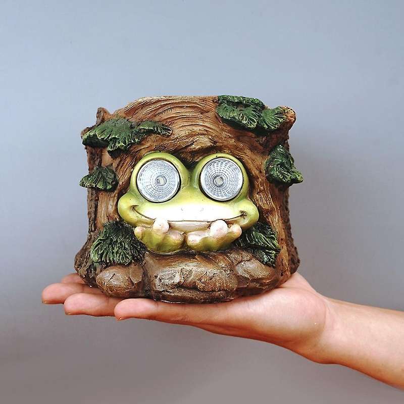 Frog Garden Decor Solar Frog Light Figurines Frog Shaped Statue L