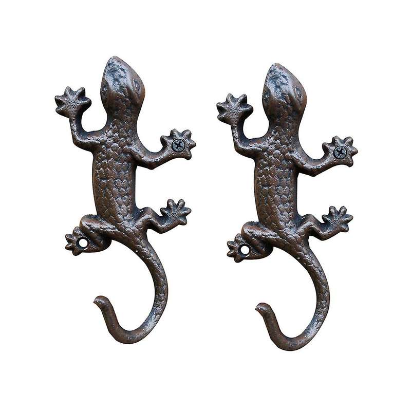 European Antique Iron Gecko Design Home Garden Decoration Wall Hook