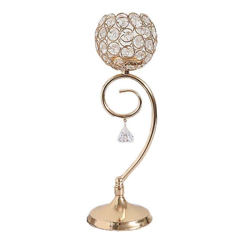 1pcs Gold Crystal Candelabra Wedding Birthday Party Home Decoration