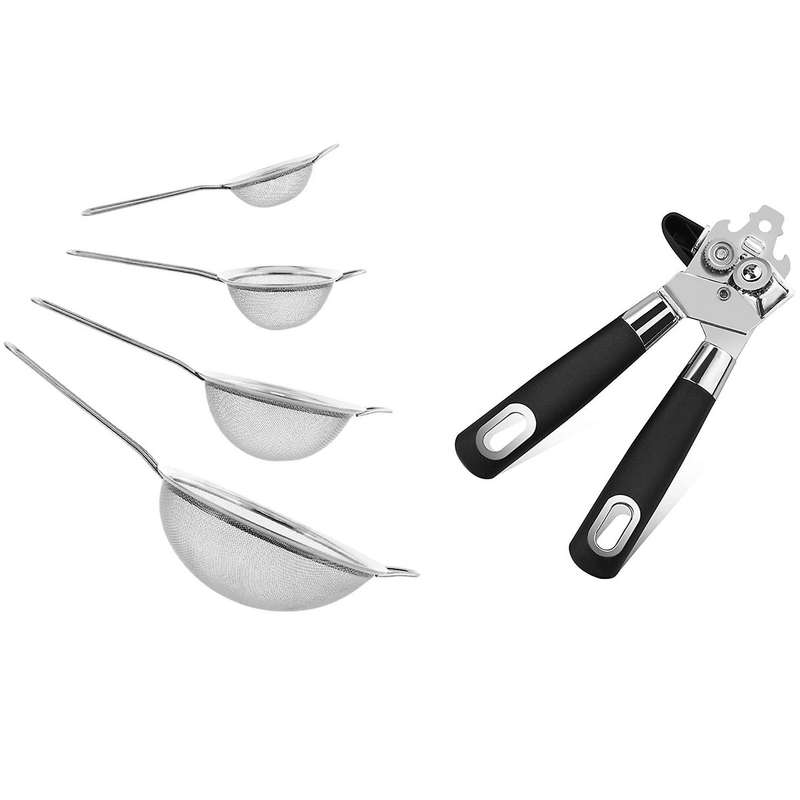 3-in-1 Tin Opener with Stainless Steel Blade Anti-slip Handles