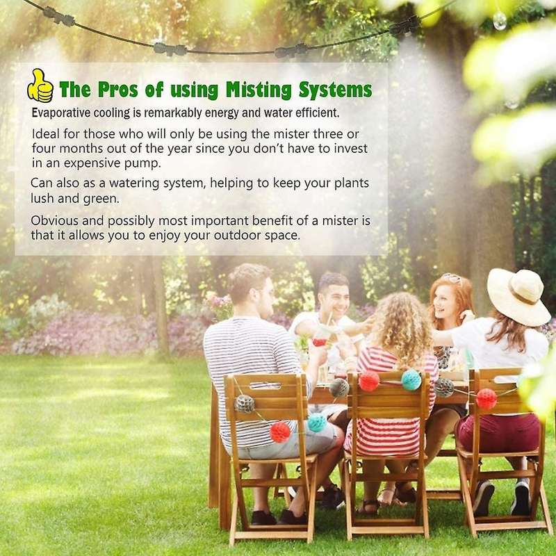 Misting Cooling System 29.47ft (9m) Misting Line + 12 Spiral Brass