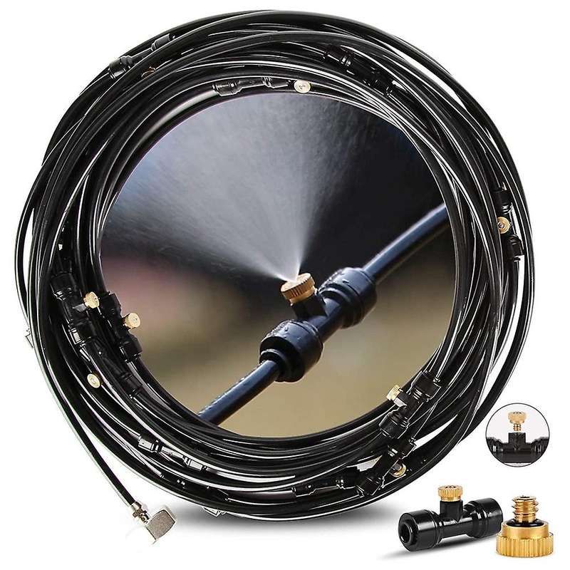 Misting Cooling System 29.47ft (9m) Misting Line + 12 Spiral Brass