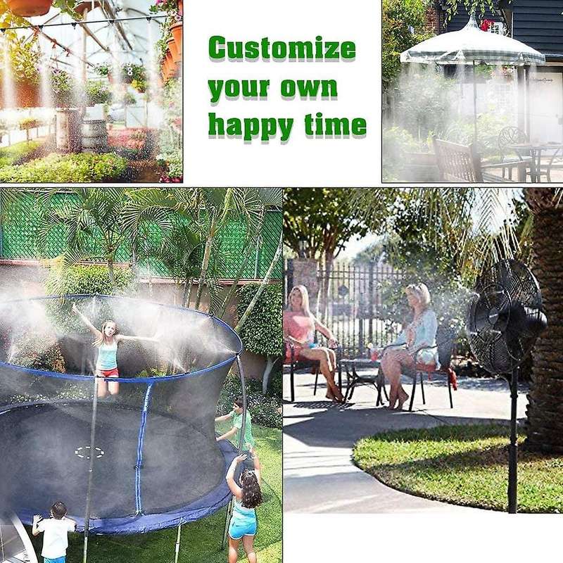 Misting Cooling System 29.47ft (9m) Misting Line + 12 Spiral Brass