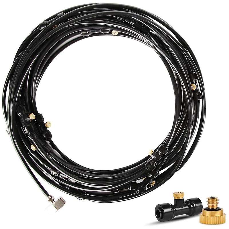 Misting Cooling System 29.47ft (9m) Misting Line + 12 Spiral Brass