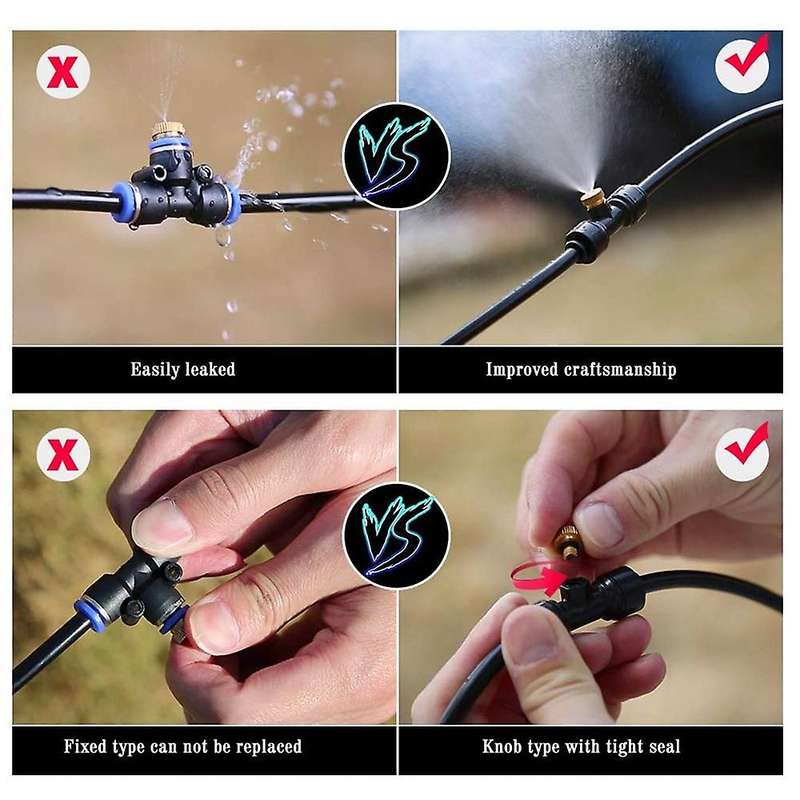 Misting Cooling System 29.47ft (9m) Misting Line + 12 Spiral Brass