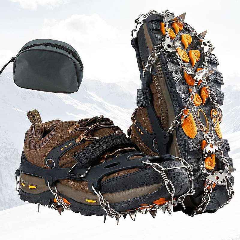 19teeth Climbing Crampons Traction Cleats Anti-slip Grip Ice Snow ,l