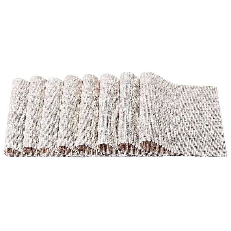 Placemats, Set Of 8 Heat Resistant Stain Resistant Anti-water (beige)