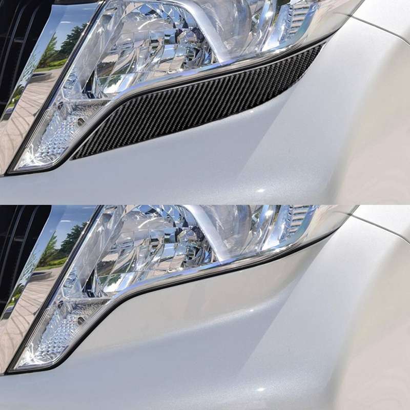 Car Headlights Eyebrow Trim for Toyota Land Cruiser Prado 2010-2018