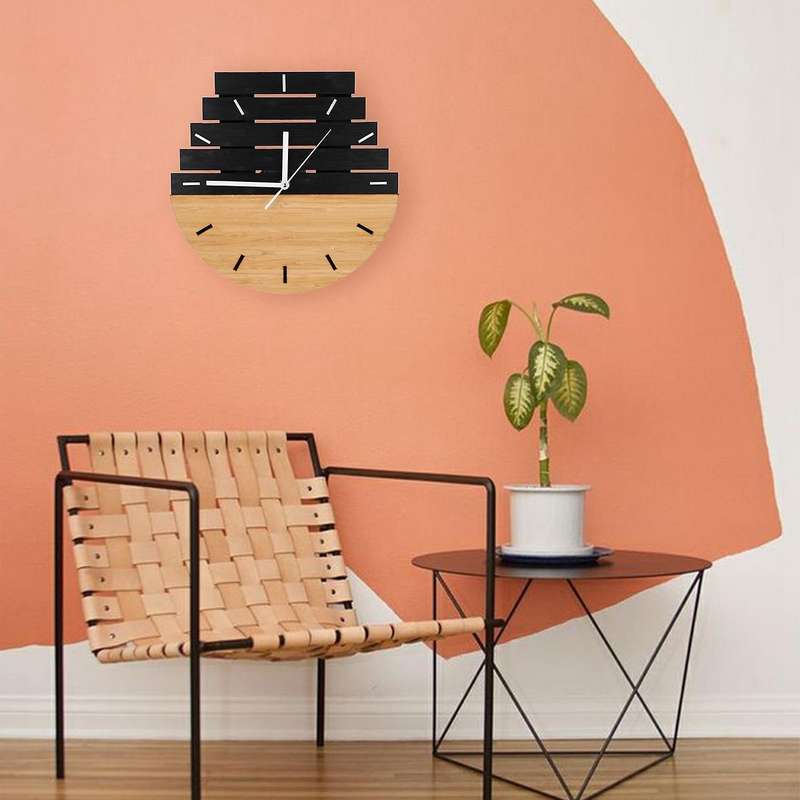 Wooden Wall Clock Rustic Shabby Clock Decoration B
