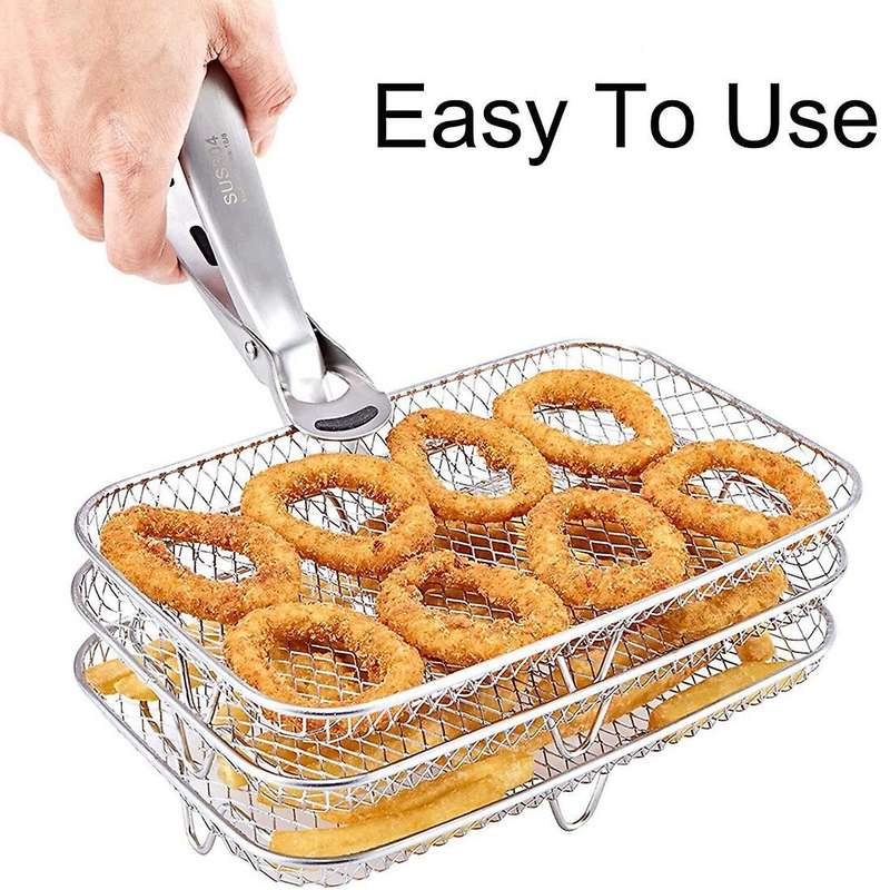 Three-tier Grill Steamer Stainless Steel Air Fryer Accessories