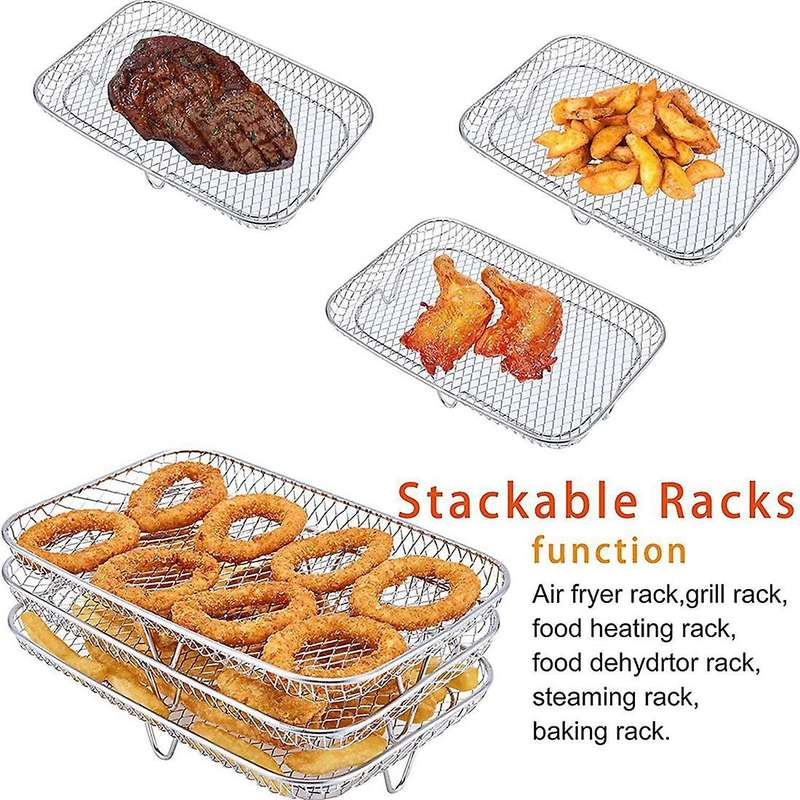 Three-tier Grill Steamer Stainless Steel Air Fryer Accessories