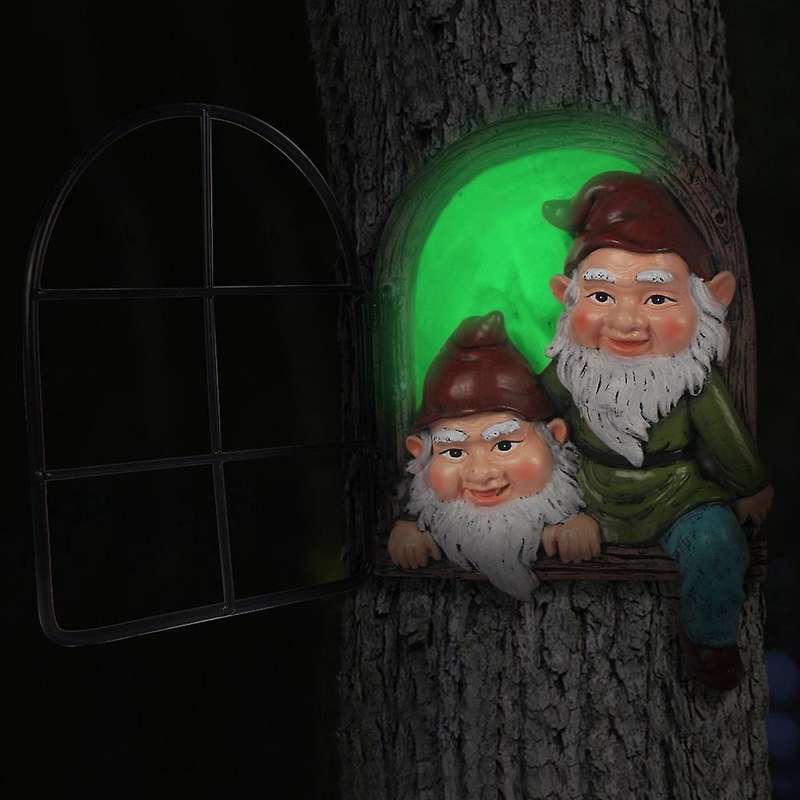 Garden Gnome Statue Elf Out The Door Tree Hugger,for Outdoor Ornament