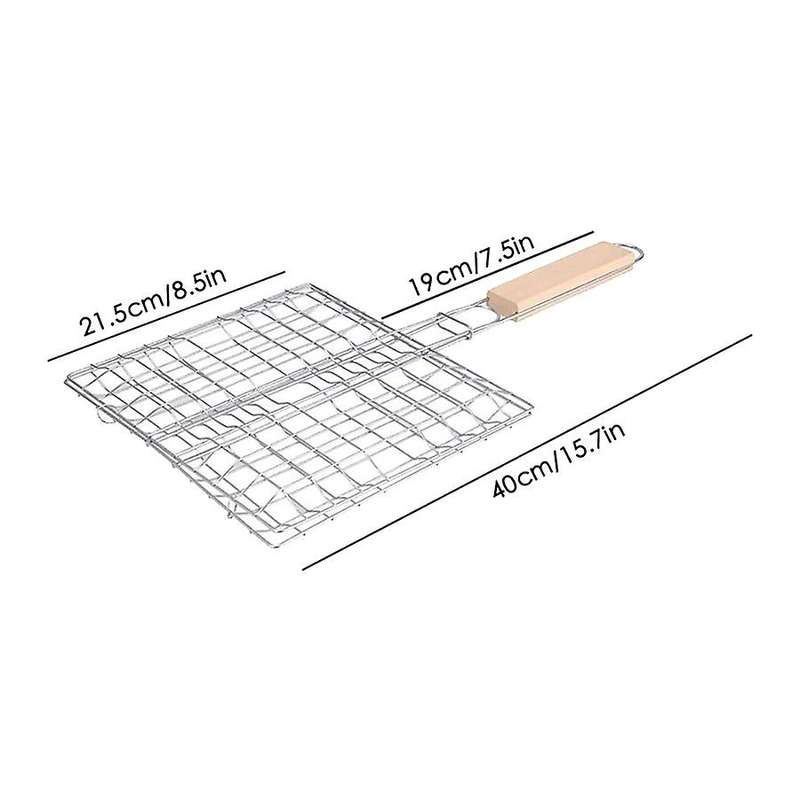 Bbq Net Basket Grilling Baskets for Fish Folding Vegetable Grid Rack