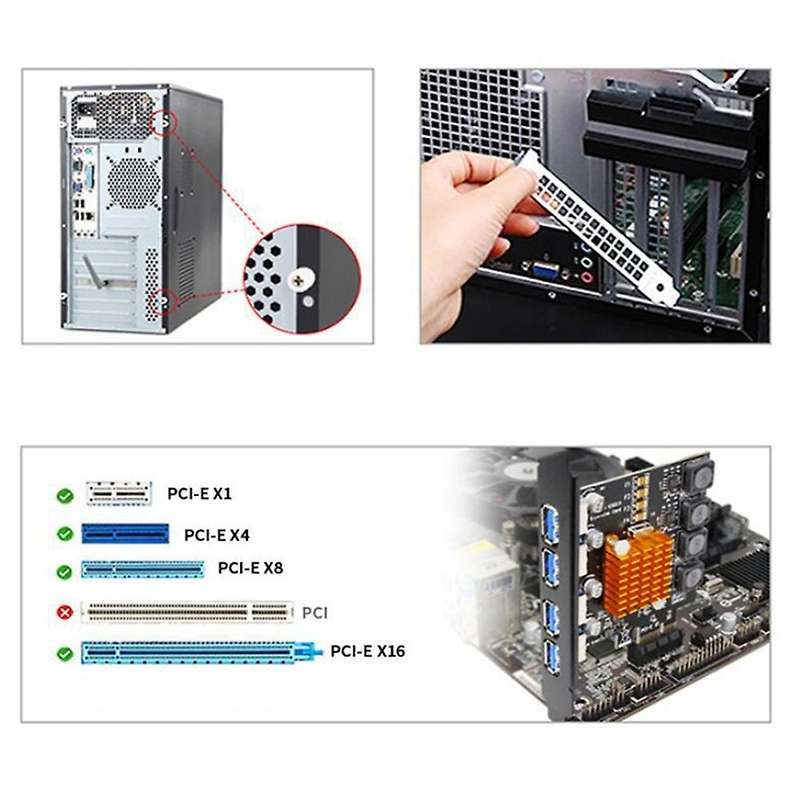 7 Ports Pci-e to Usb 3.0 Hub Pci Expansion Card (nec+via Chip)