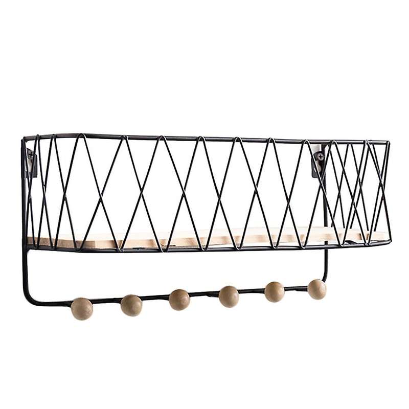 Wall Mount Iron Entryway Shelf Key Holder for Magazines and Keys B