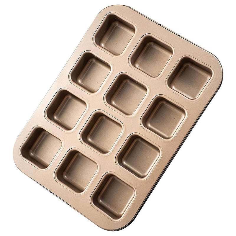 Square Muffin Pan Non-stick Pan 12 Cavity Small Cupcake Pan Mould