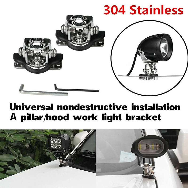 Universal 4x A Pillar Hood Led Work Light Bar Mount Bracket Clamp
