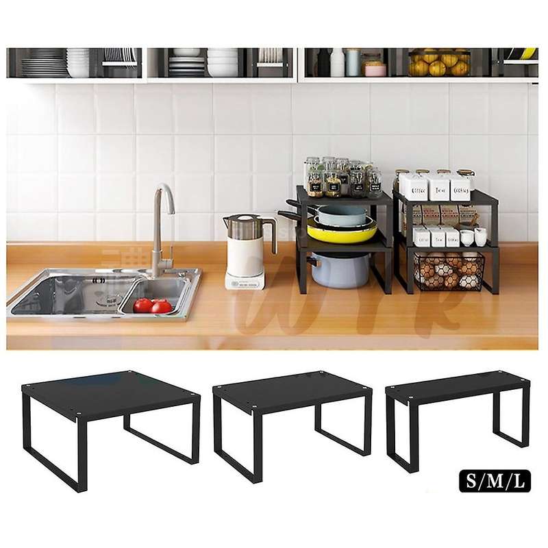 Kitchen Cabinet Shelf Jar Storage Rack - Table Desktop Organizer M