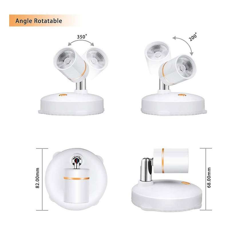 Wireless Spot Lights Battery Operated Rotatable Wall Light(2 Pack)