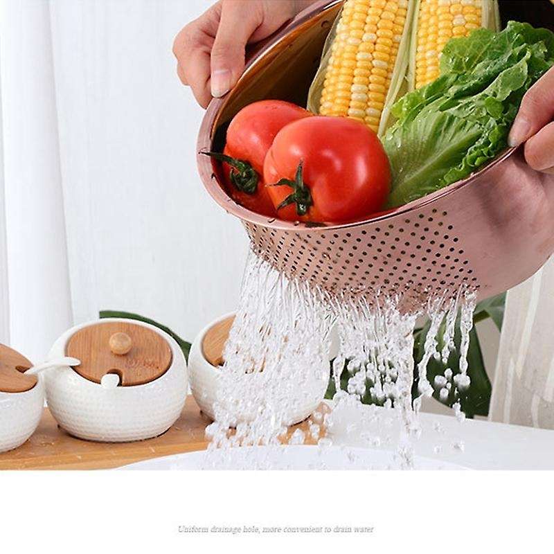 Strainer Basket Stainless Steel Filter Kitchen Gadget -rainbow