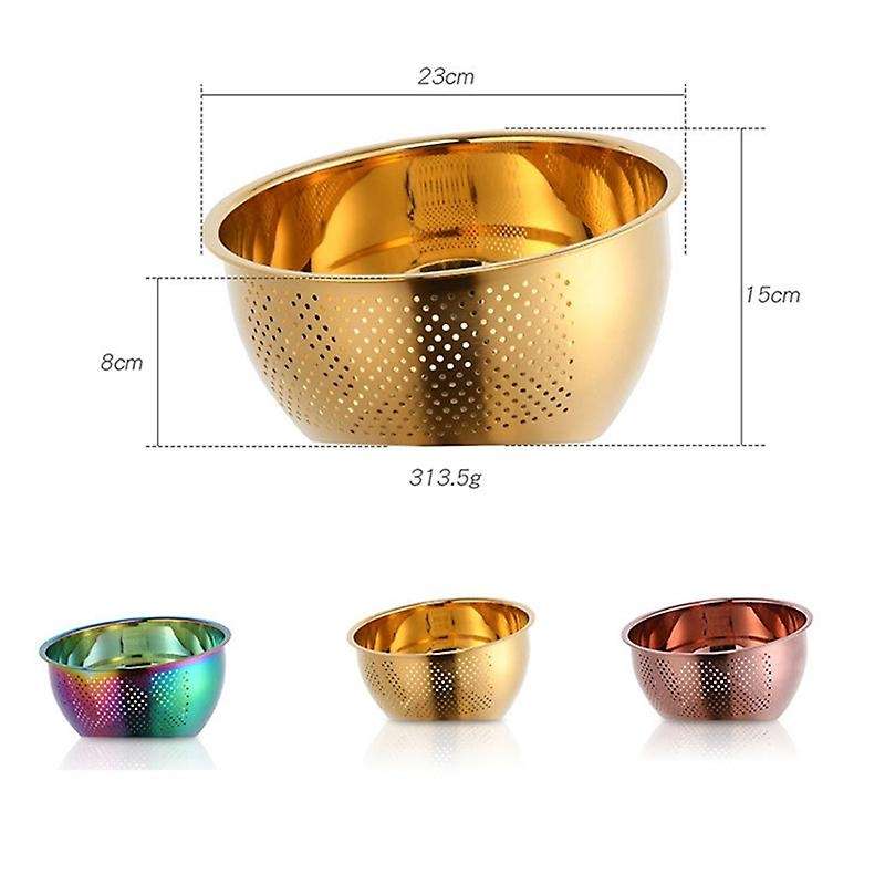 Strainer Basket Stainless Steel Filter Kitchen Gadget -rainbow