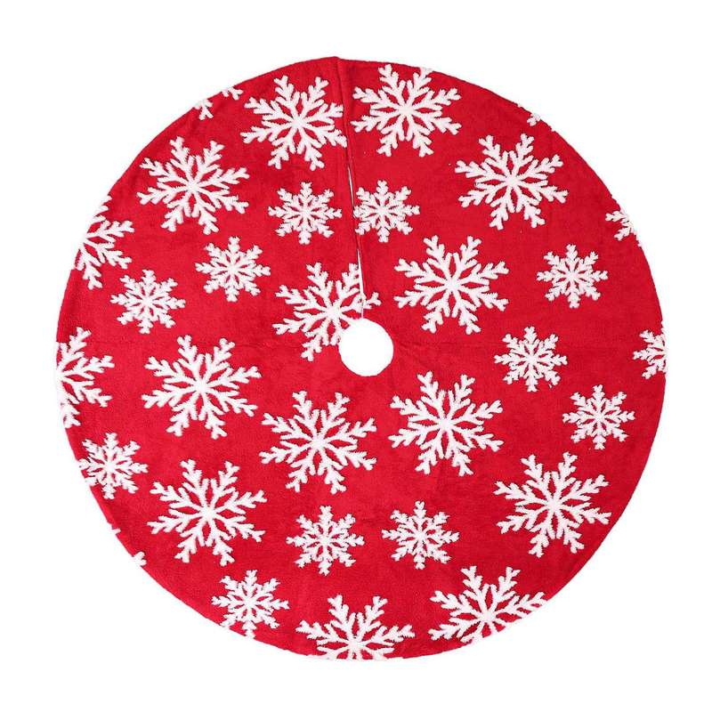 Christmas Tree Skirt - 48 Inches Snowflake Tree Skirt for Christmas