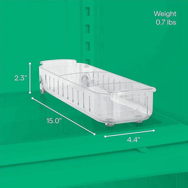 2-piece Transparent Refrigerator Storage Box