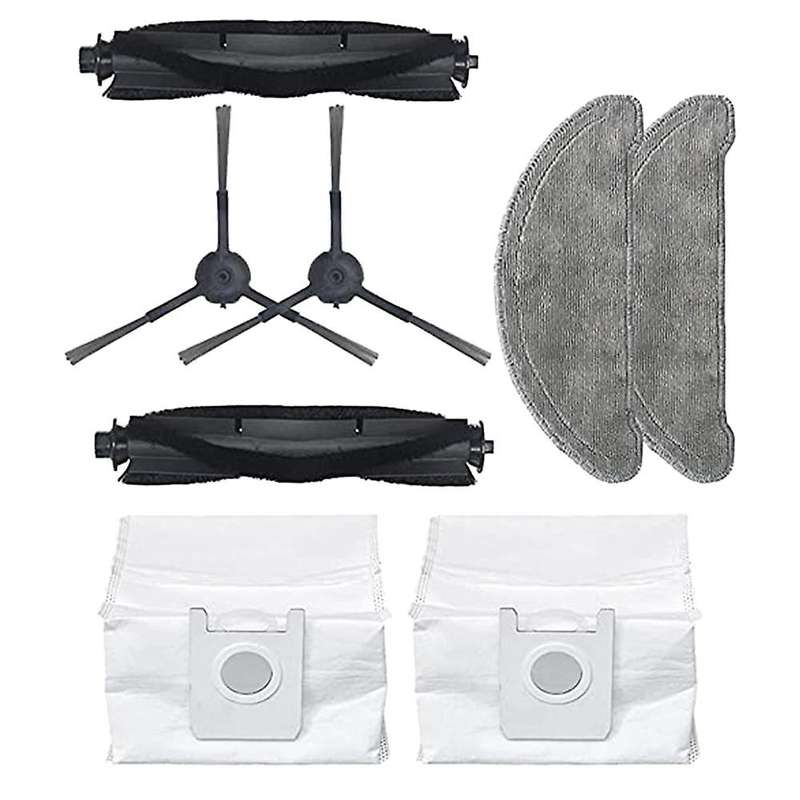 8 Pcs for Roidmi Eve Plus Dust Bag Mops Cloth Roller Brush Side Brush