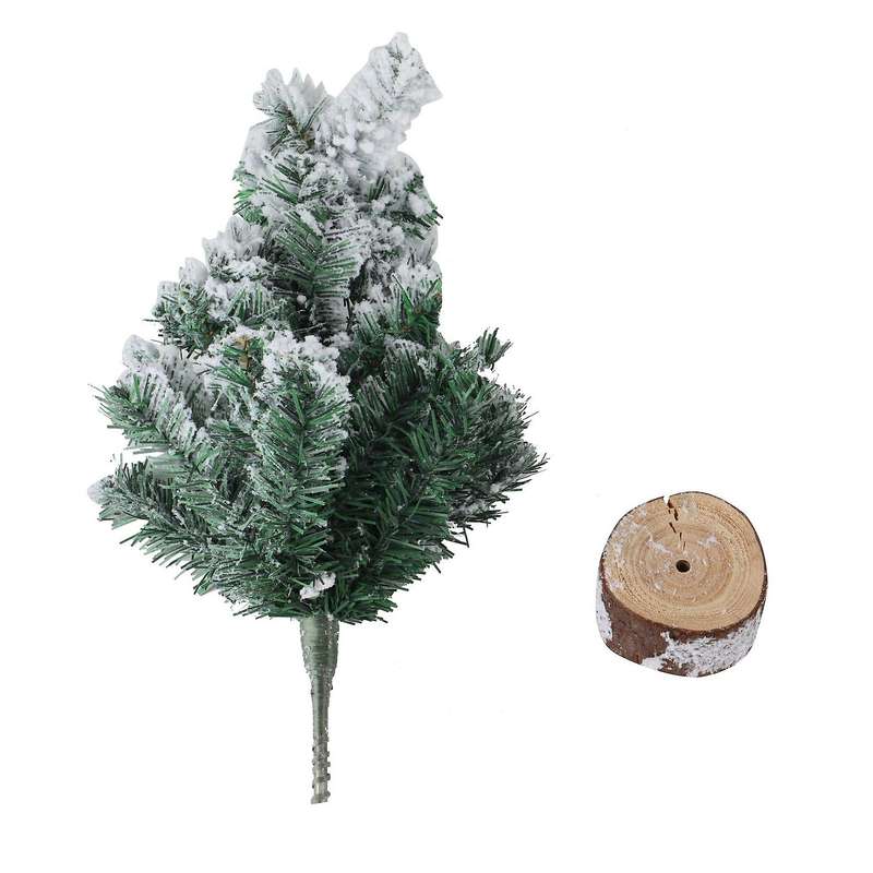 45cm Flocked Christmas Tree White Densified Snow Scene Decoration