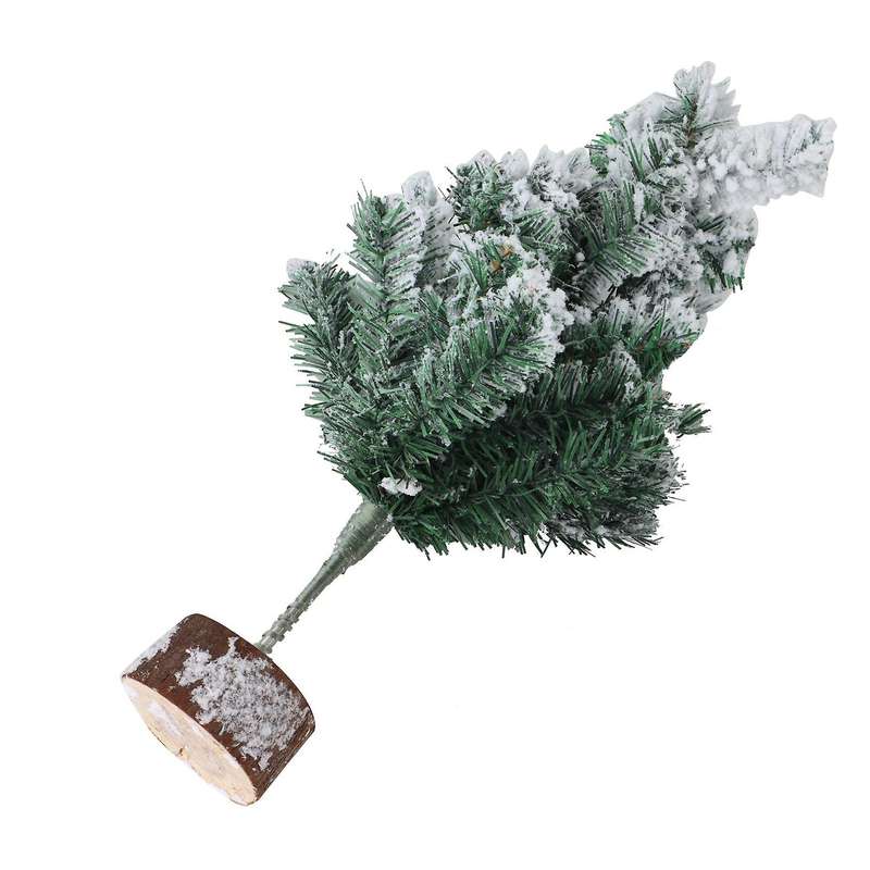 45cm Flocked Christmas Tree White Densified Snow Scene Decoration