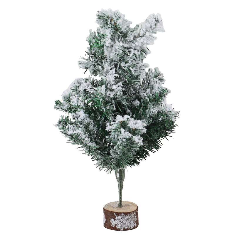 45cm Flocked Christmas Tree White Densified Snow Scene Decoration