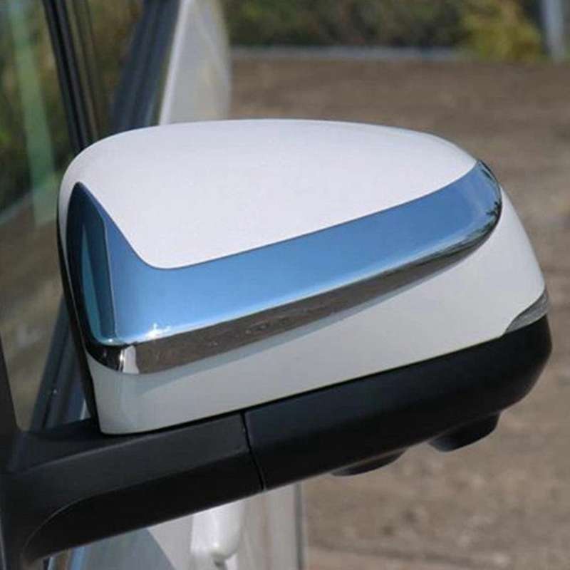 1pair Abs Chrome Side Rearview Mirror Strip Cover Trims Sticker